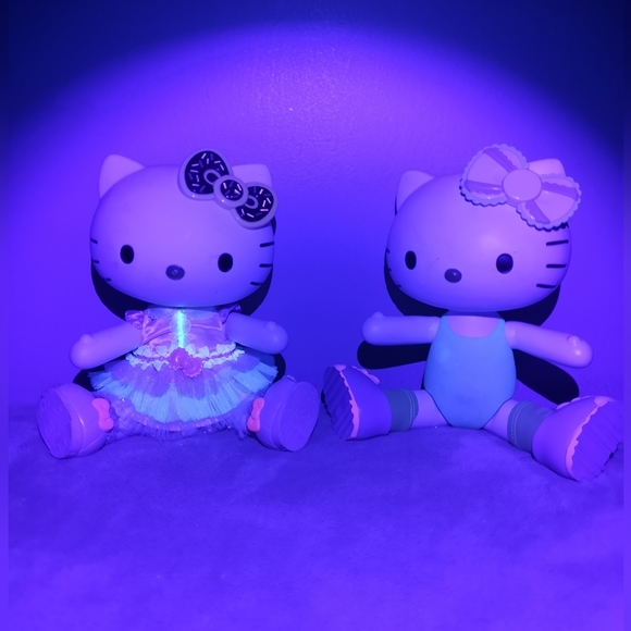 Set of Two Large Sanrio Hello Kitty Collectable Posable Arms & Legs Glow 80s 90s - Picture 1 of 9